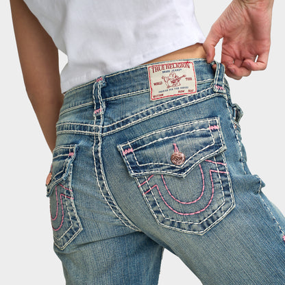 True Religion Jean Becca semi-évasé Super T Flap / Rouge Séquoia