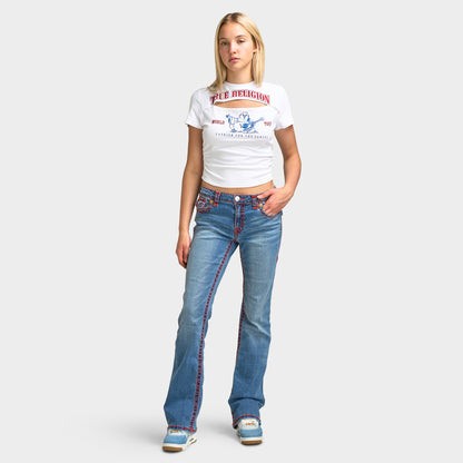 Jean bootcut True Religion Becca taille mi-haute / Laguna Tide