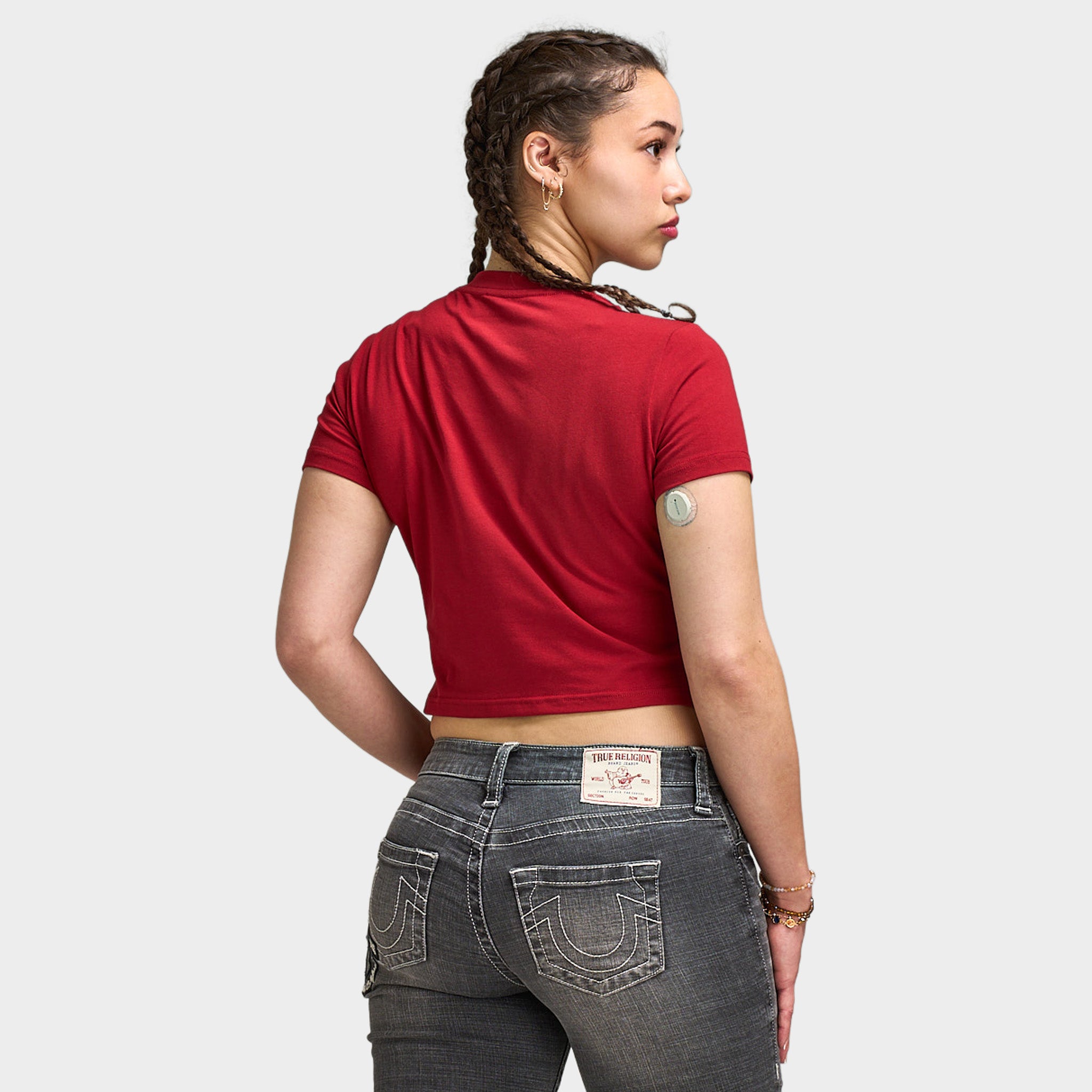 True Religion Crystal True Religion Baby Tee / Red Dahlia – JD Sports