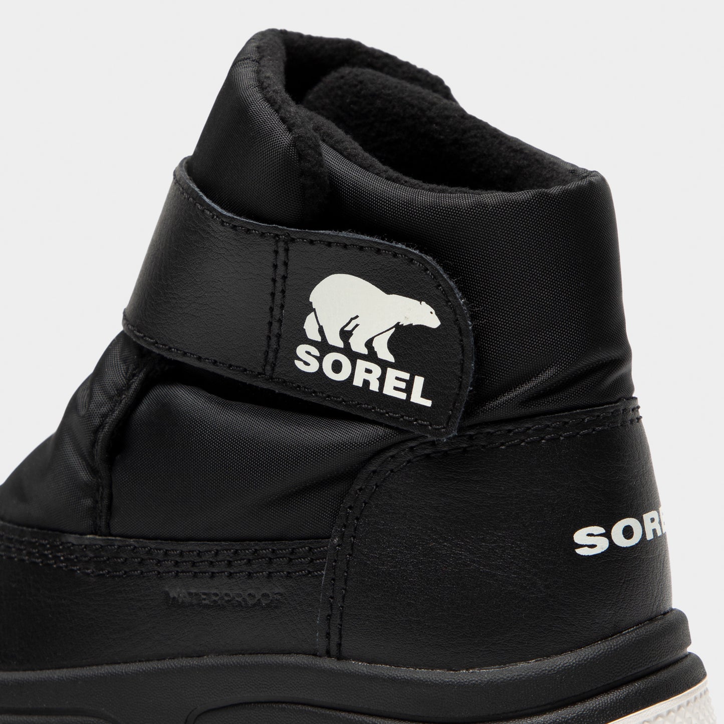 Sorel Children's Whitney 3 Strap Mid Waterproof Boots Black / Sea Salt