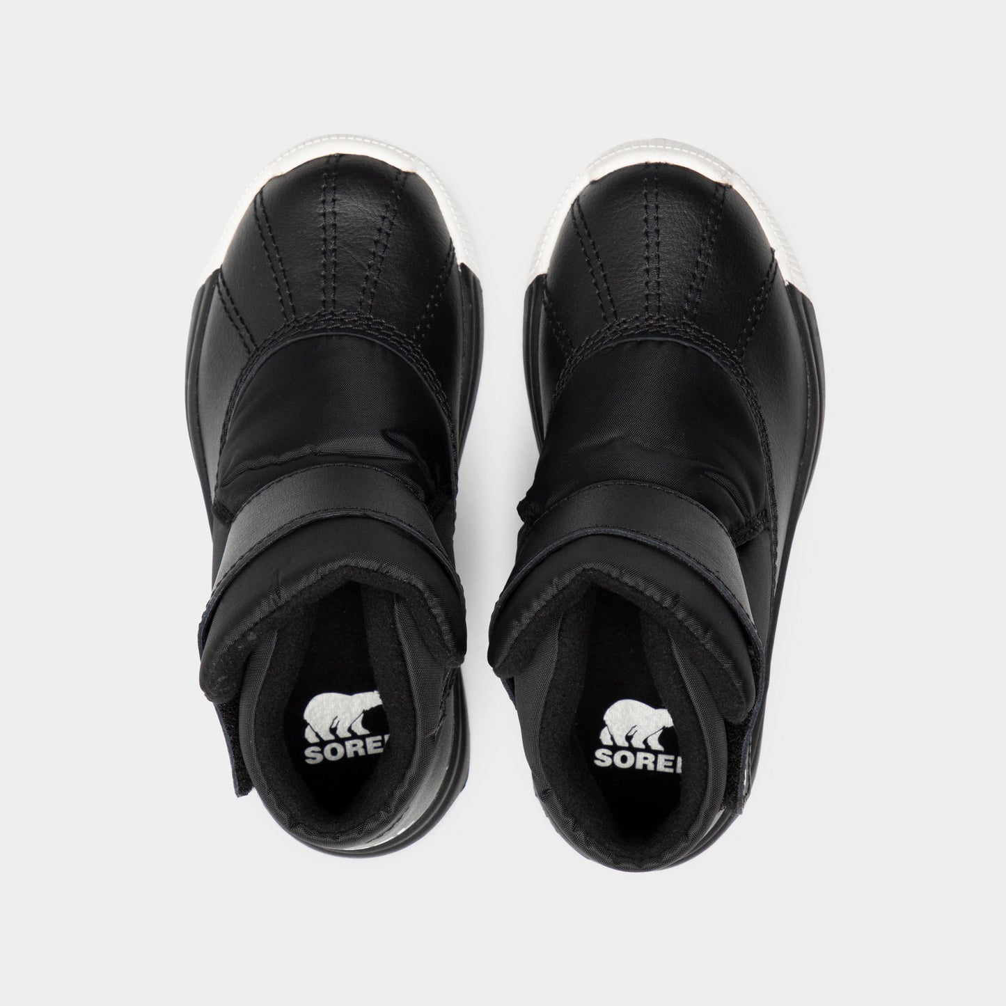 Sorel Children's Whitney 3 Strap Mid Waterproof Boots Black / Sea Salt