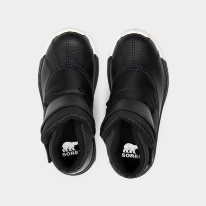 Sorel Children's Whitney 3 Strap Mid Waterproof Boots Black / Sea Salt