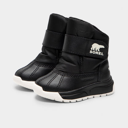 Sorel Toddlers' Whitney 3 Strap Mid Waterproof Boots Black / Sea Salt