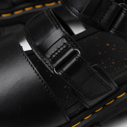 Dr. Martens Femmes Ricki Nappa Lux à 3 bandes Sandale / Noir