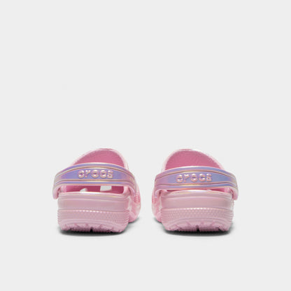 Crocs Children's Classic Unicorn Iridescent Shimmer Clog / Pink Milk