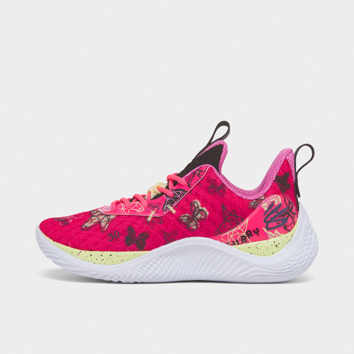 Under Armour Curry 10 GS Pink Shock / Black - Metallic Downpour Grey ...