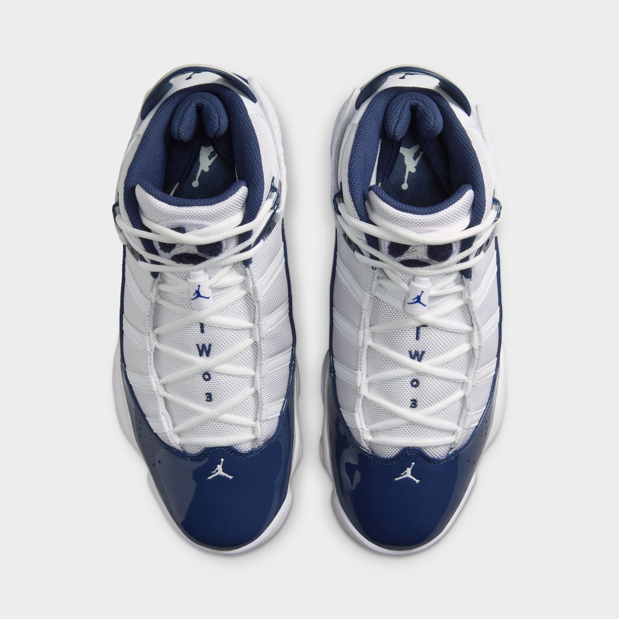 6 rings white and blue