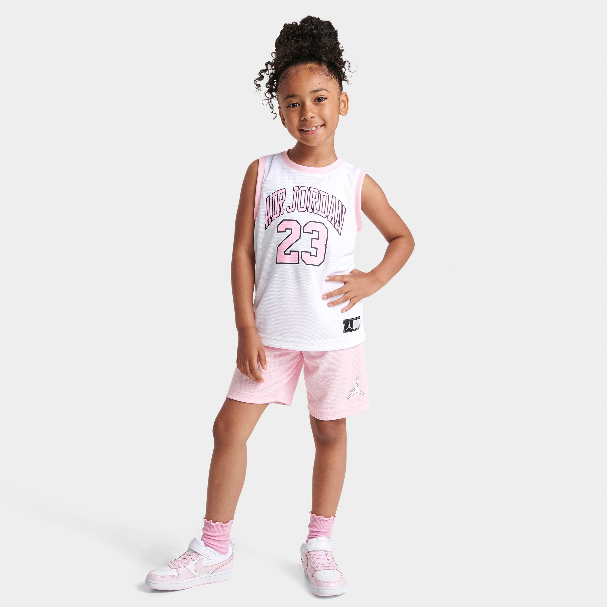 Jordan Child Girls AJ23 Jersey and Shorts Set White Pink