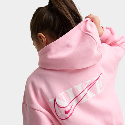 Nike Enfants Ensemble chandail à capuchon zippé et pantalon large / Rose moyen doux