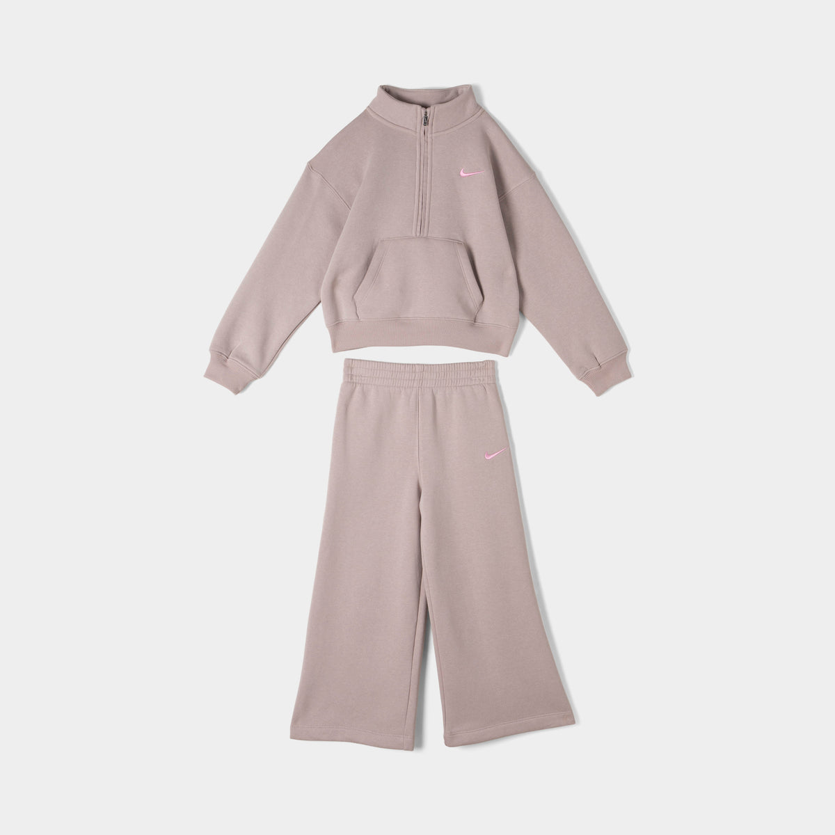 Nike Children's Fleece 1/4 Zip Pant Set / Moon Particle