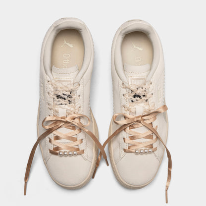 PUMA Women's Suede Bloom Frosted Ivory / Silver Fog