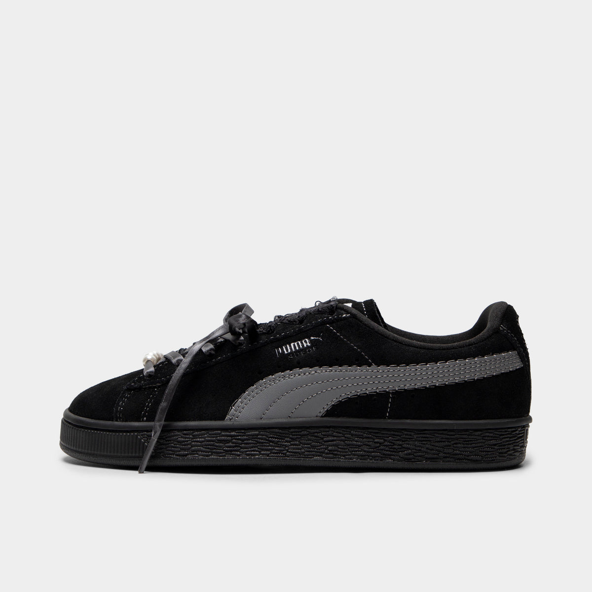 PUMA Women's Suede Bloom Black / Slate Sky