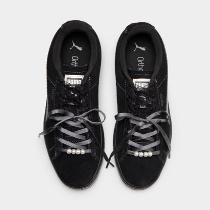 PUMA Women's Suede Bloom Black / Slate Sky