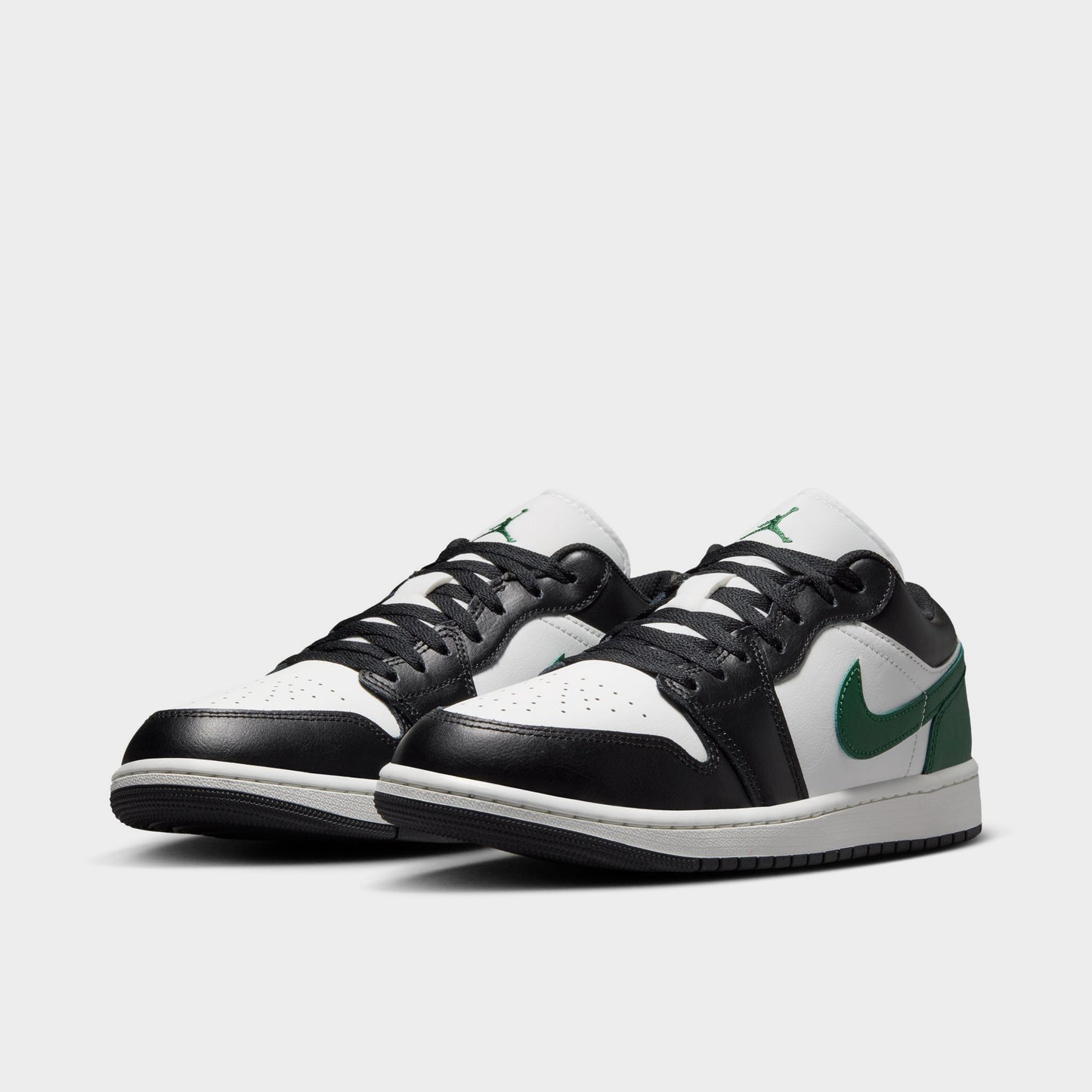 Jordan 1 Low Black / Summit White - Gorge Green