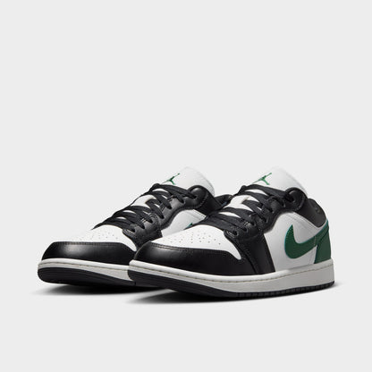 Jordan 1 Low Black / Summit White - Gorge Green