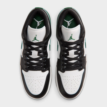 Jordan 1 Low Black / Summit White - Gorge Green