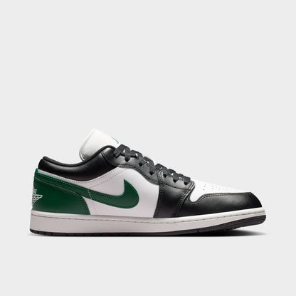 Jordan 1 Low Black / Summit White - Gorge Green