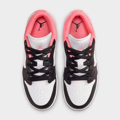 Jordan 1 Low GS Black / Pink Gaze - White