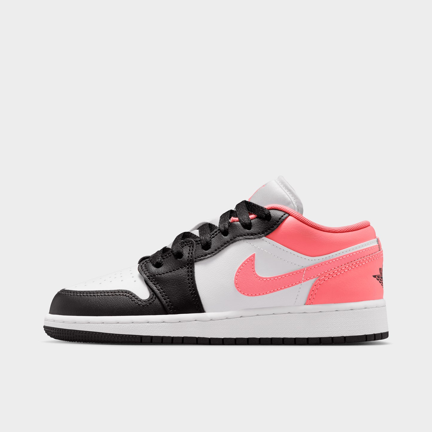 Jordan 1 Low GS Black / Pink Gaze - White