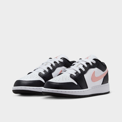Jordan 1 Low GS White / Rust Pink - Black