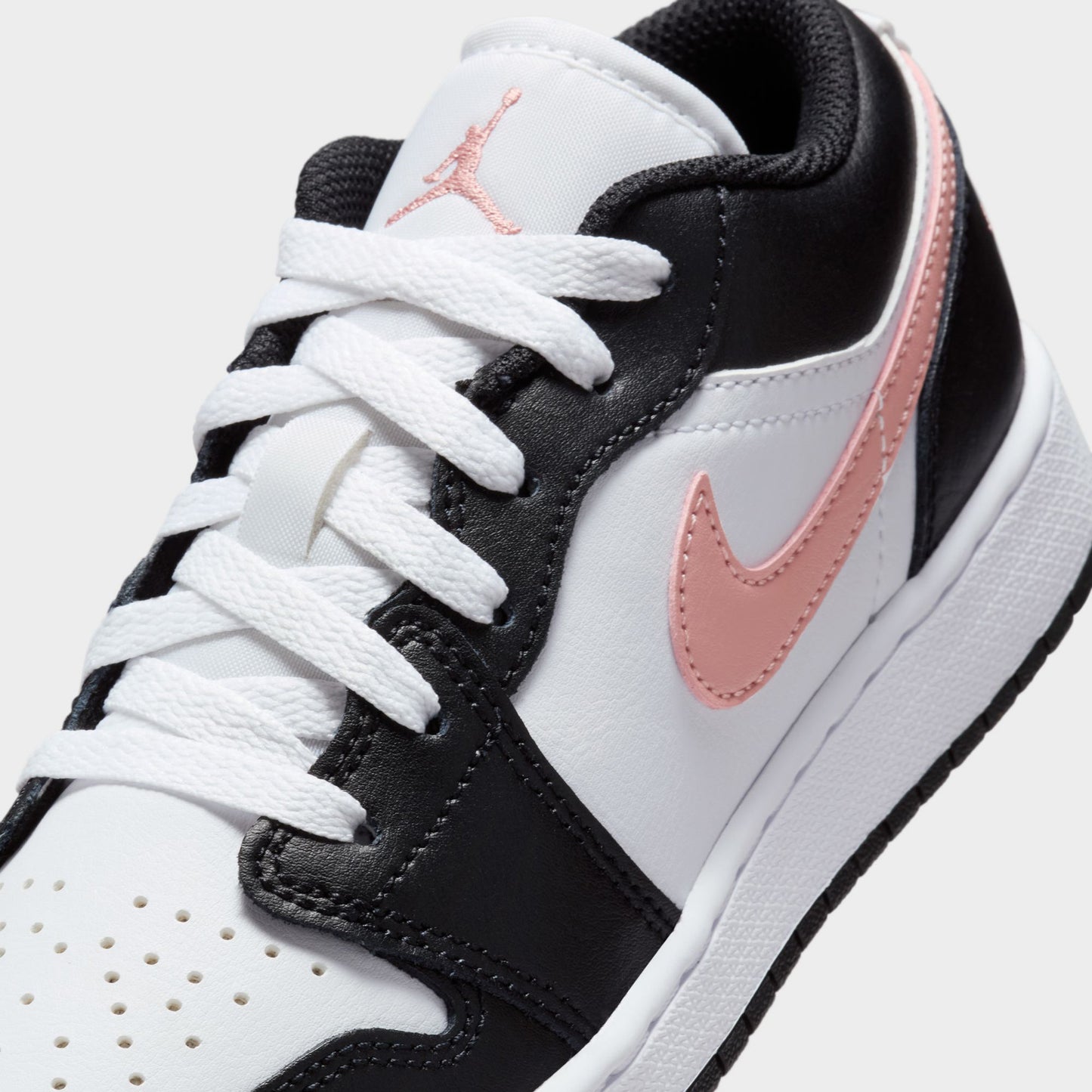 Jordan 1 Low GS White / Rust Pink - Black