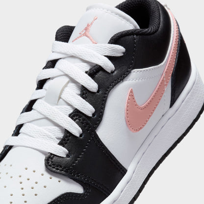 Jordan 1 Low GS White / Rust Pink - Black