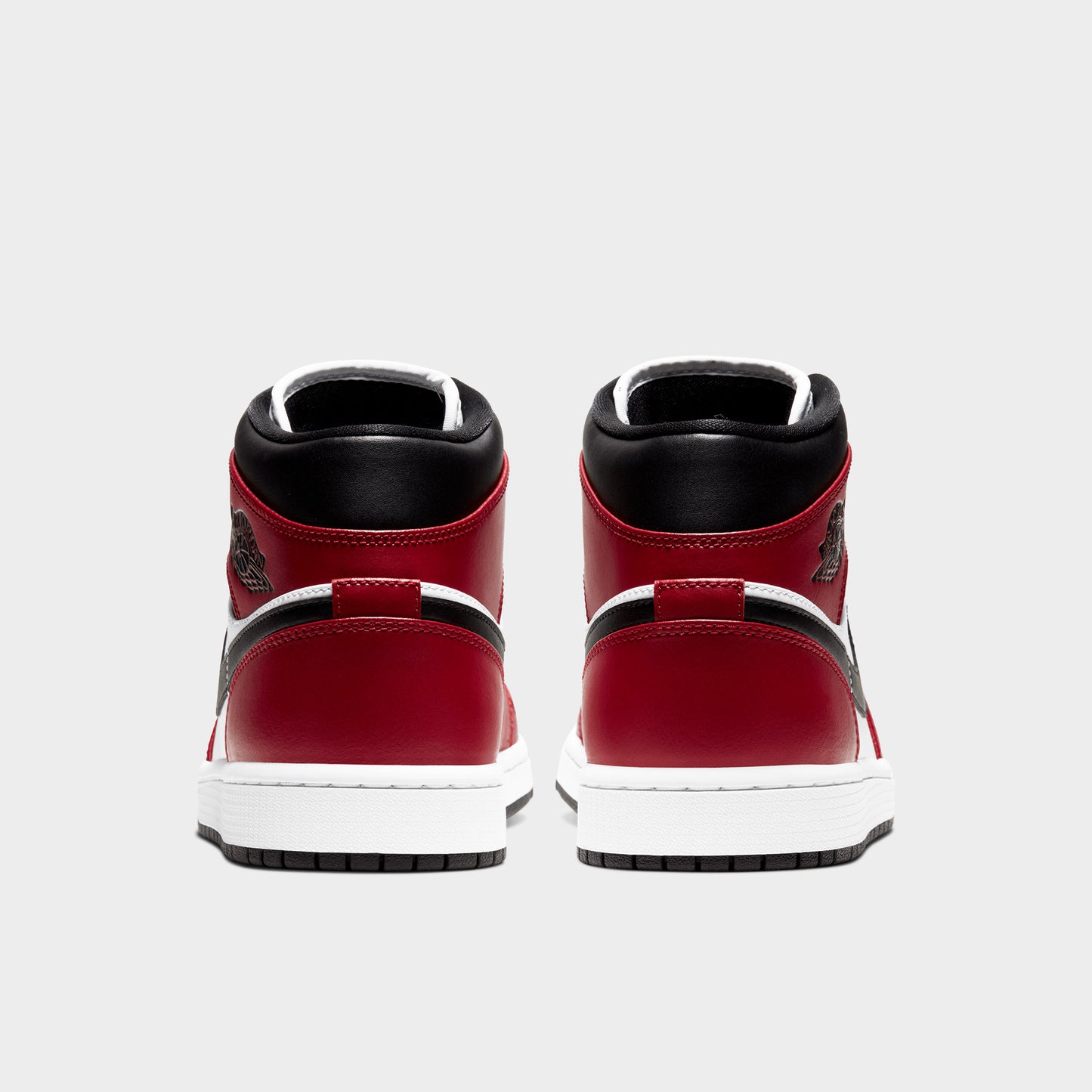 Jordan 1 Mid Black / Black - Gym Red