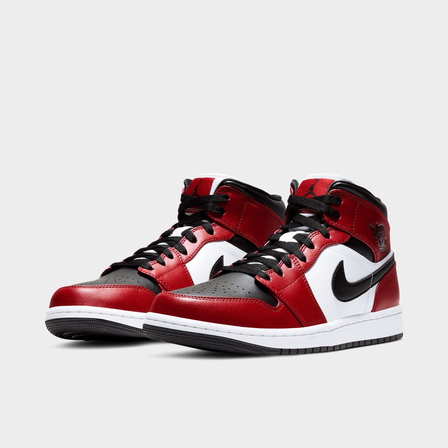 Jordan 1 Mid Black / Black - Gym Red