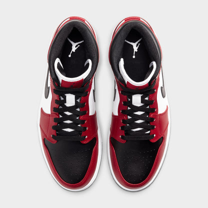 Jordan 1 Mid Black / Black - Gym Red