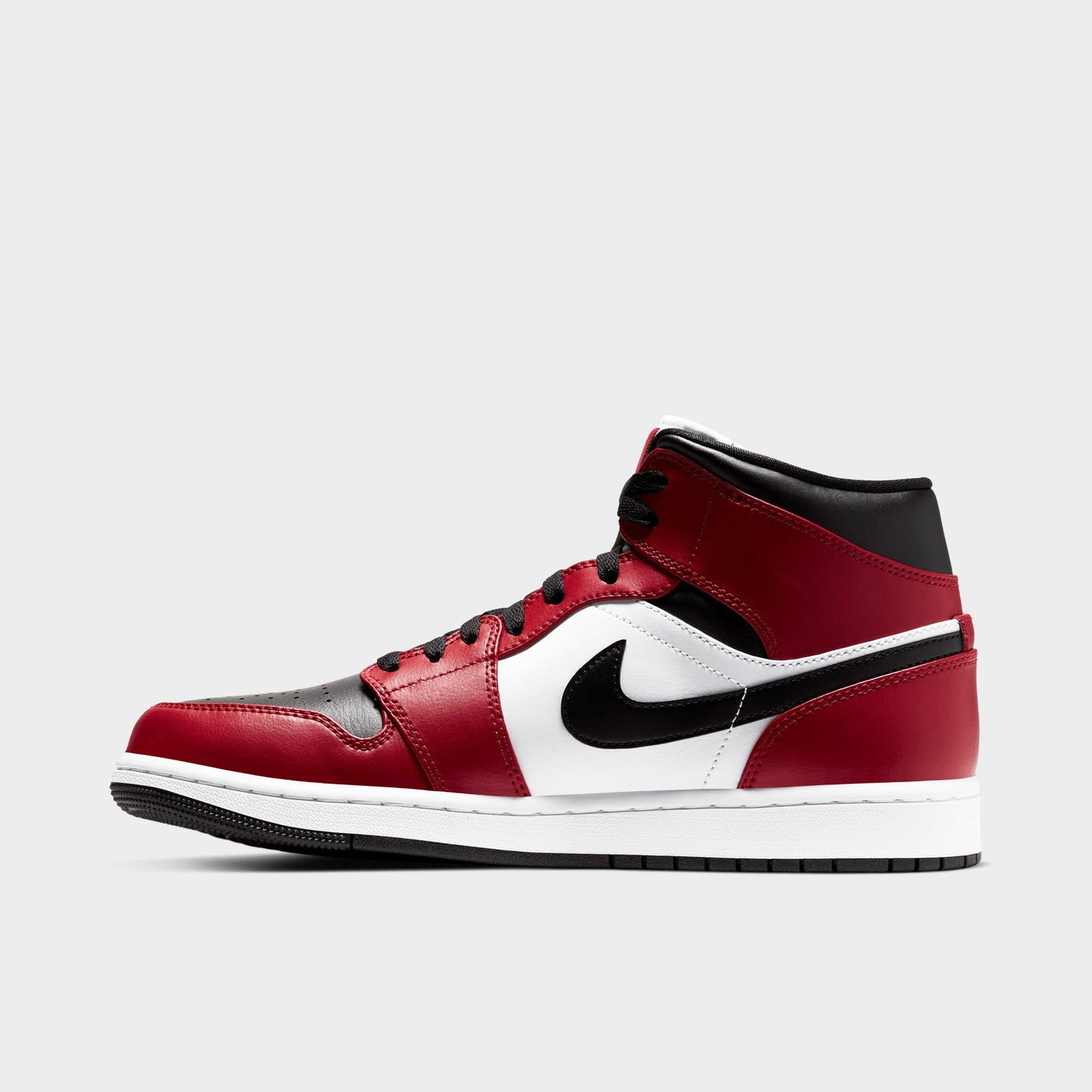 Jordan 1 Mid Black / Black - Gym Red