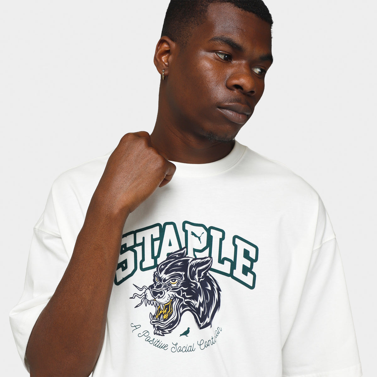 Puma x STAPLE Graphic T-shirt / Warm White | JD Sports