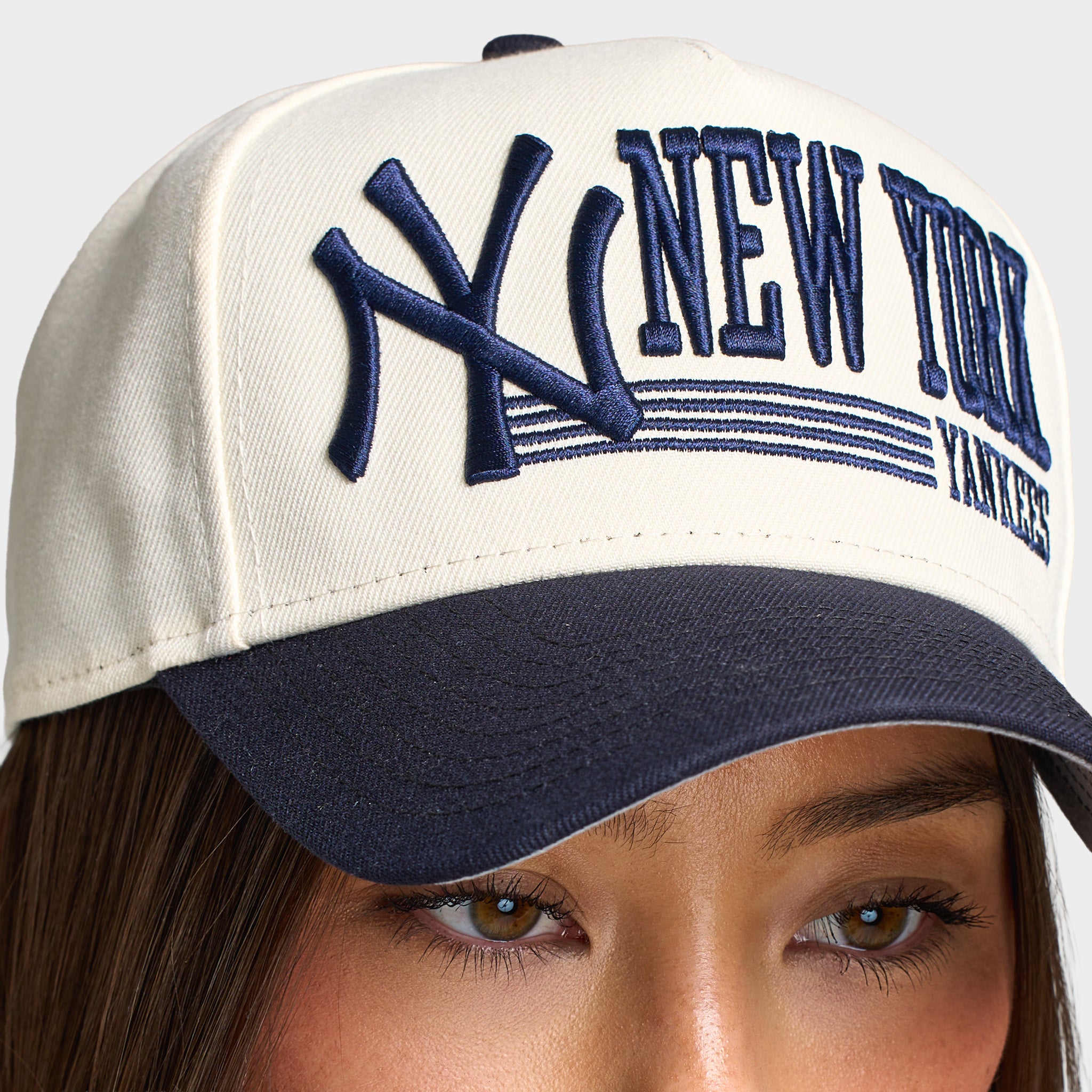New Era New York Yankees Big Wordmark 9FORTY A-Frame Chrome / Navy