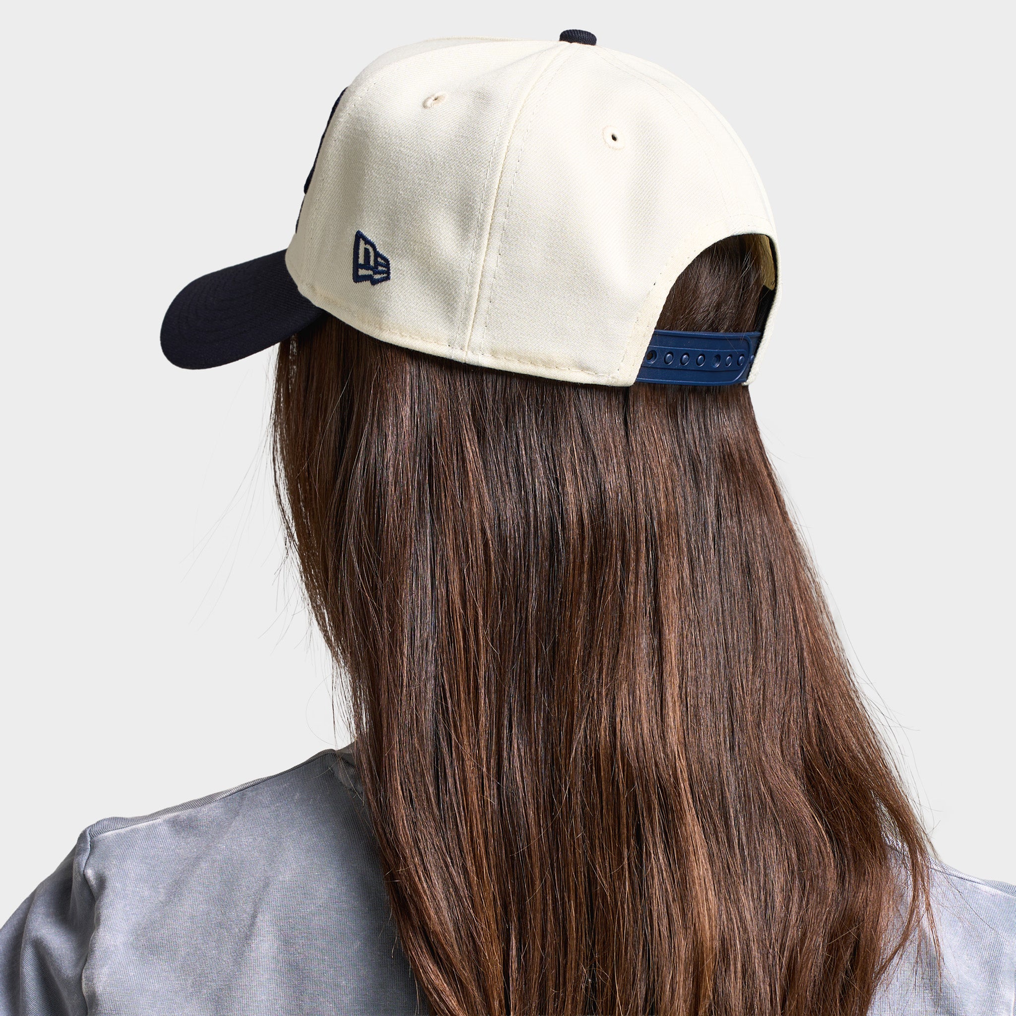 New Era New York Yankees Big Wordmark 9FORTY A-Frame Chrome / Navy