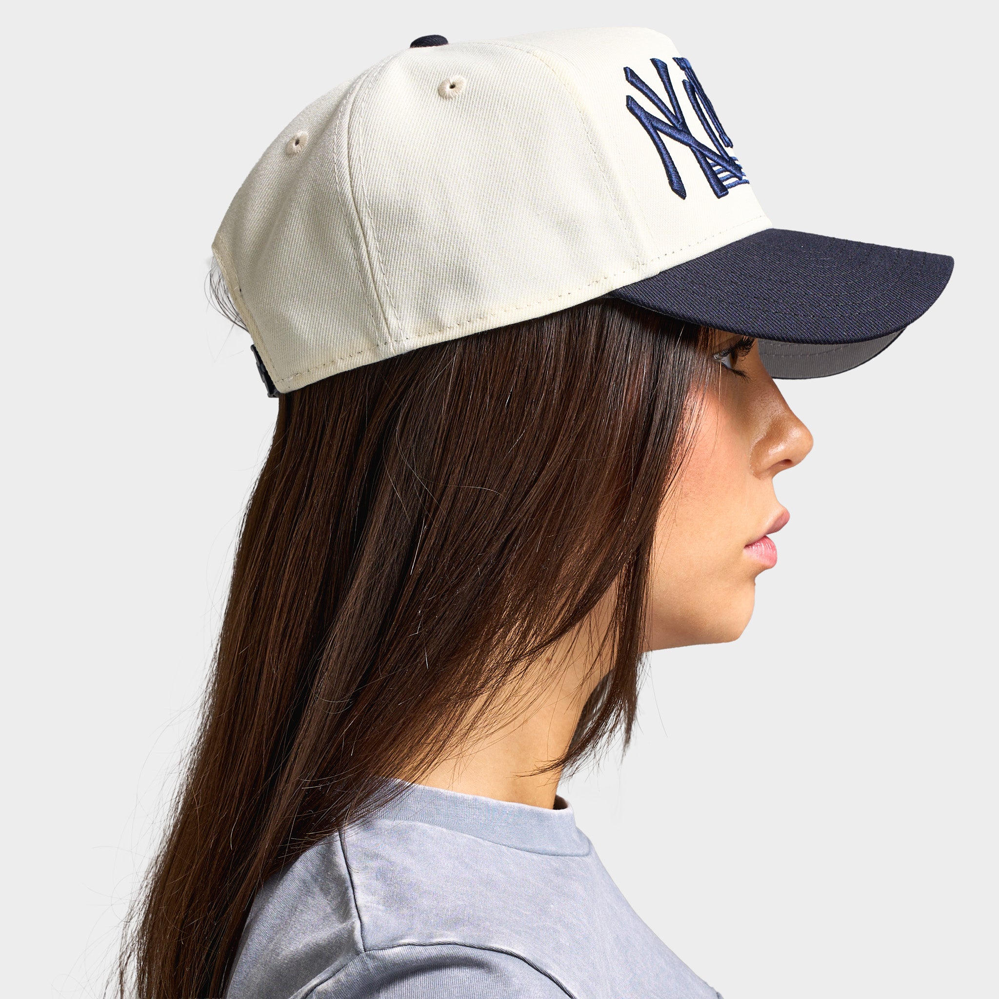 New Era New York Yankees Big Wordmark 9FORTY A-Frame Chrome / Navy