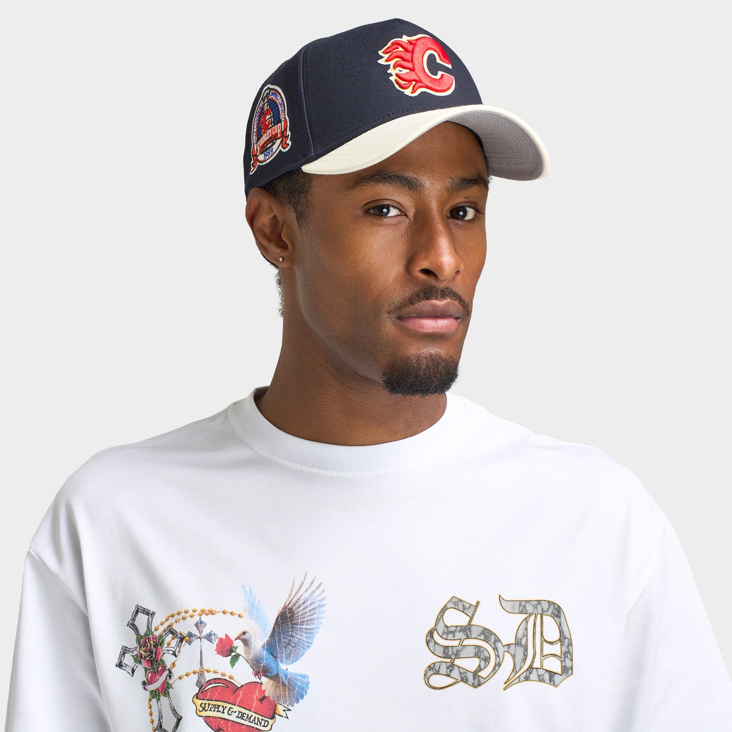 New Era Calgary Flames 9FORTY A-Frame Bleu Marine / Chrome