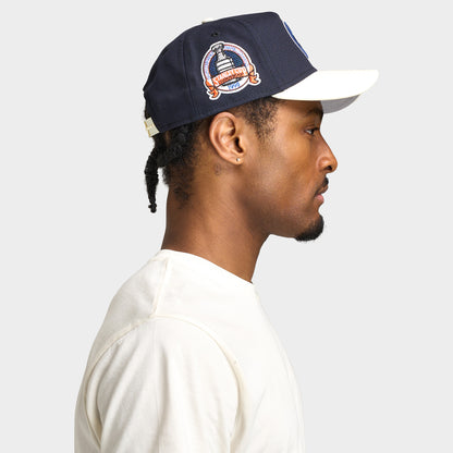 New Era Casquette 9FORTY A-Frame Edmonton Oilers Bleu Marine / Chrome