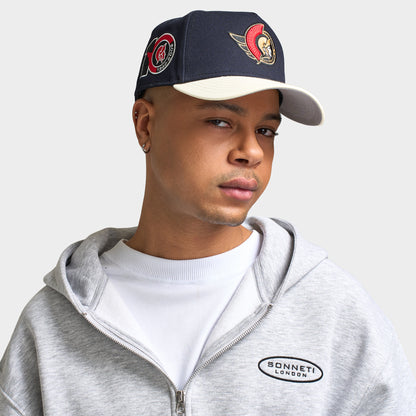 Casquette New Era Ottawa Senators 9FORTY A-Frame Bleu Marine / Chrome