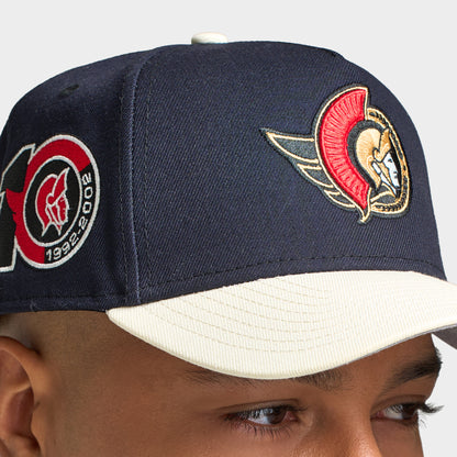 Casquette New Era Ottawa Senators 9FORTY A-Frame Bleu Marine / Chrome
