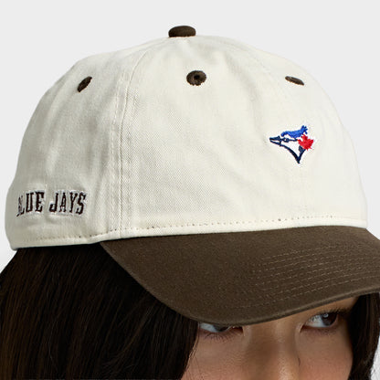 New Era Blue Jays Mini Logo Script 9TWENTY Chrome / Brown