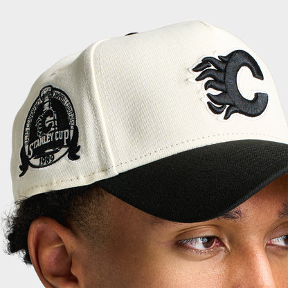 New Era Calgary Flame 9FORTY A-Frame Chrome / Black