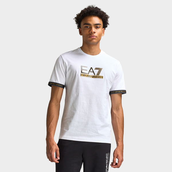 EA7 Gold Chest Logo Tee / White – JD Sports