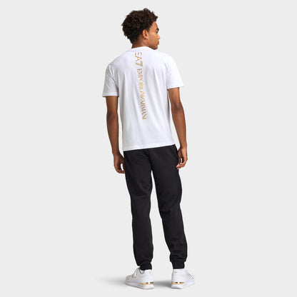EA7 T-shirt Blanc / Or
