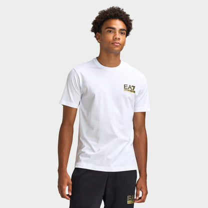 EA7 T-shirt Blanc / Or