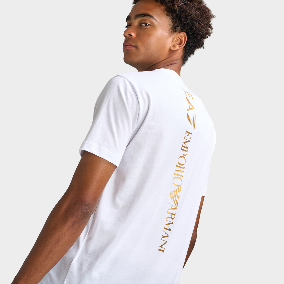 EA7 T-shirt Blanc / Or