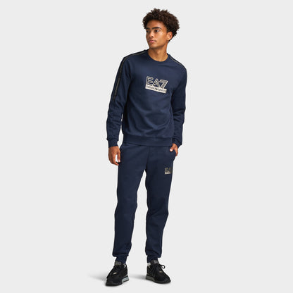 EA7 Chandail à Col Rond / Bleu Armani