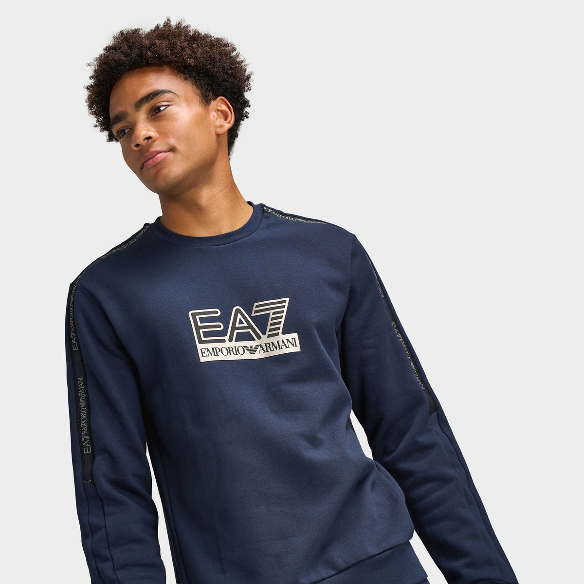 EA7 Chandail à Col Rond / Bleu Armani