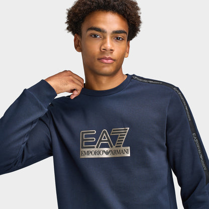 EA7 Chandail à Col Rond / Bleu Armani