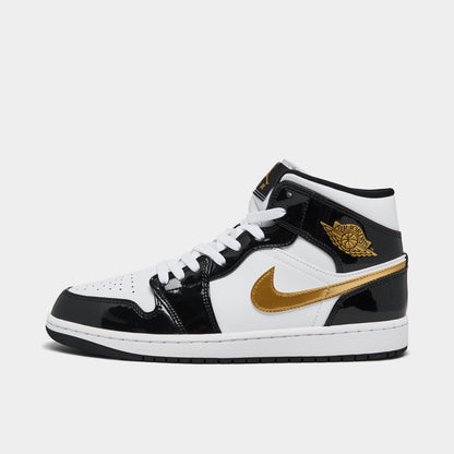 Jordan 1 Mid SE Black / Metallic Gold - White