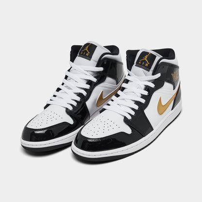 Jordan 1 Mid SE Black / Metallic Gold - White