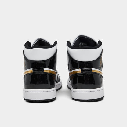 Jordan 1 Mid SE Black / Metallic Gold - White